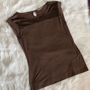 Banana Republic Coffee Color Cap Sleeve Top Sz M